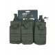 Triple Duo Mag Pouch (OD), Manufactured by Kombat UK, the Triple Duo Mag is a double-layered, triple magazine pouch
